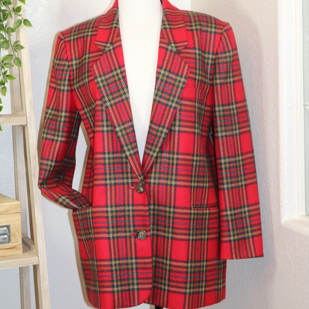 🌲⛄Premier Collection plaid blazer 100% pure wool
